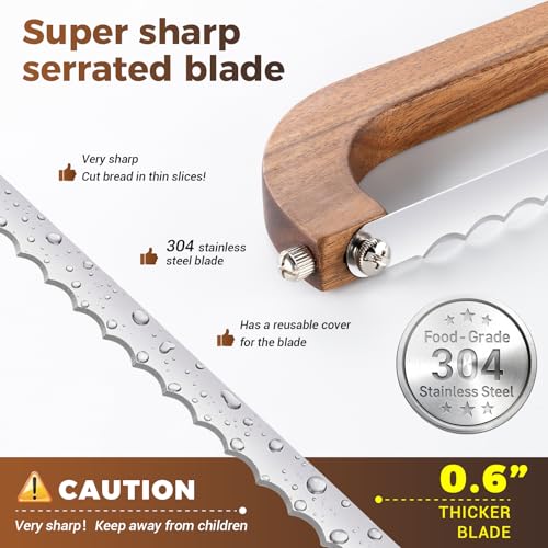 XJHEYLZ Sourdough bread knife,Bread slicer for homemade bread,(1,brown) - image 6
