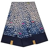 Tela estampada africana junto al patio de 45 pulgadas de ancho de poliéster ankara tela de algodón de algodón para vestidos de costura, faldas, manualidades, proyectos de acolchado y decoración