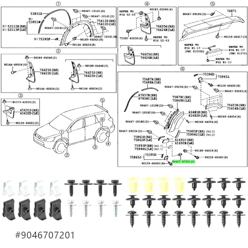 Car Trim Clips Car Under Body Cover Clips Bumper Screws Rivet Fender Trim for Corolla 2009-2013 2011 2012 for XD 2008-2014 2013(50PCS)(60pcs)