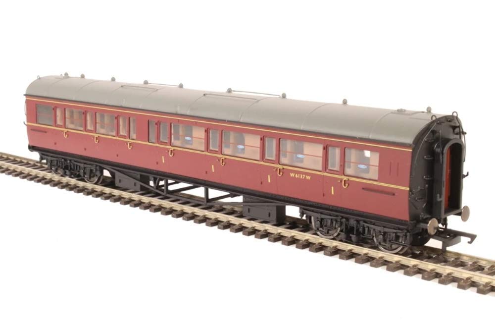Hornby r4767 BR Collett Coach Korridor Composite rechts w6137 W Zug Modell Set, Maroon