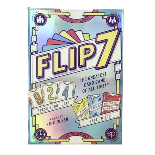 Image of Premium Flip 7 Card Game - Fast-Paced Press Your Luck Strategy Game, Easy to Learn, for Game Nights, 3+ Players, Ages 8+, 20-Minute Play
