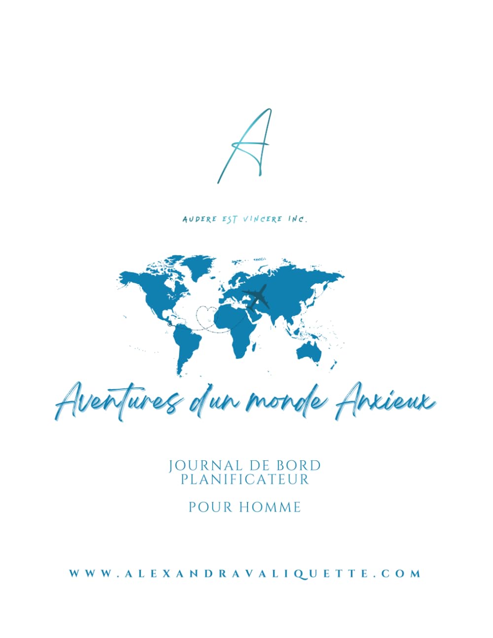 Journal de bord et planificateur pour homme Aventures d'un monde Anxieux format de poche