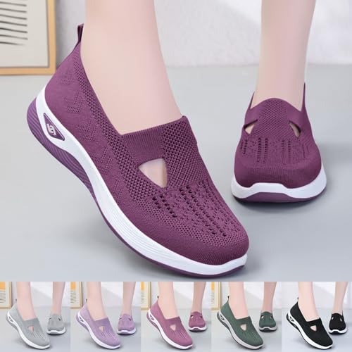 Orthopedic Shoes for Women Slip on Sneakers Shoes Woven Arch Support Breathable Soft Sole Diabetic Walking Shoes Comfort Non Slip Work Sneakers4