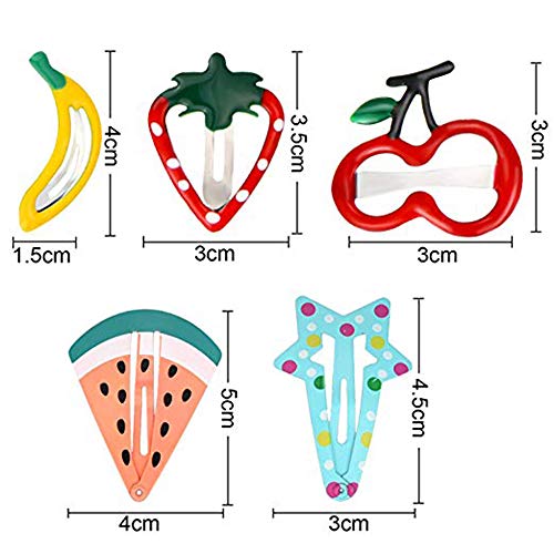Mjartoria Animal Fruit Pattern Print Hair Clips No Slip Metal Hair Clips Snap Barrettes For Women Accessories (68 Pcs Rose Red) #TOP4