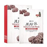 SNP - Jeju Rest Volcanic Ash Korean Face Sheet Mask - Pore Cleansing & Firming for All Oily Skin Types - 10 Sheets Beauty Facial Masks Skincare for Women and Men