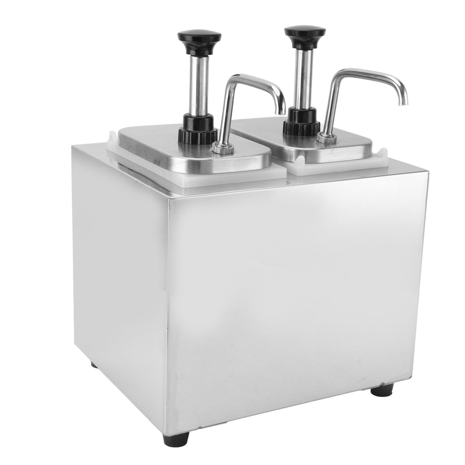 Dispensador Eléctrico de Queso Nacho con Bomba, Máquina de Queso, Calentador de de Doble Cabezal, Acero Inoxidable, Resistente Al óxido, Mantiene una Temperatura óptima,