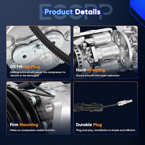 Image of ECCPP AC Compressor 1990 for Rolls-Royce Silver Spur 6.8L AC Compressor with Clutch Rapid Cooling