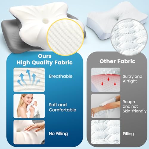 ASTARRY Cervical Pillow for Neck and Shoulder,Contour Memory Foam Pillow,Ergonomic Neck Support Pillow for Back,Side Stomach Sleepers with Pillowcase by ASTARRY - Used condition - Image 2