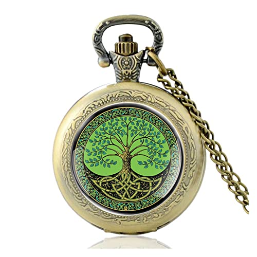 Regalo vintage de cumpleaños y aniversarios: reloj de bolsillo unisex con cadena larga de cuello