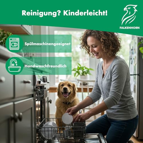 Falkenhorn Dosendeckel für Tierfutter – 2x 200g/400g & 2x 800g Hundefutter & Katzenfutter Dosen – Lebensmittelecht, Spülmaschinenfest, Wiederverwendbar, Made in Germany – Frische & Geruchsbindung