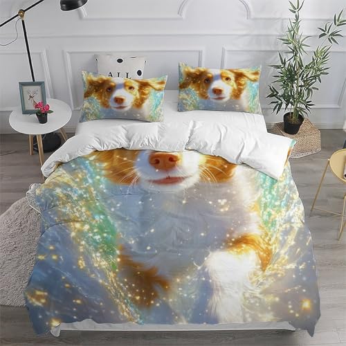 Housse de couette microfibre 200x200cm imprimé 3D douce et infroissable