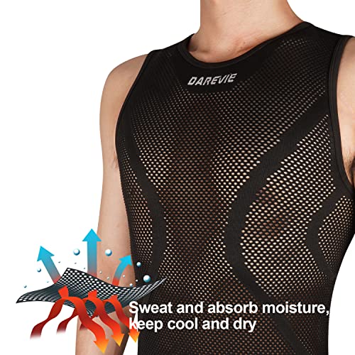 Darevie Men's Cycling Undershirt Sleeveless,Compression Base Layer Vests,Mesh Cool Dry Sport Tank Top (Black, 2Xl-3Xl) #TOP2