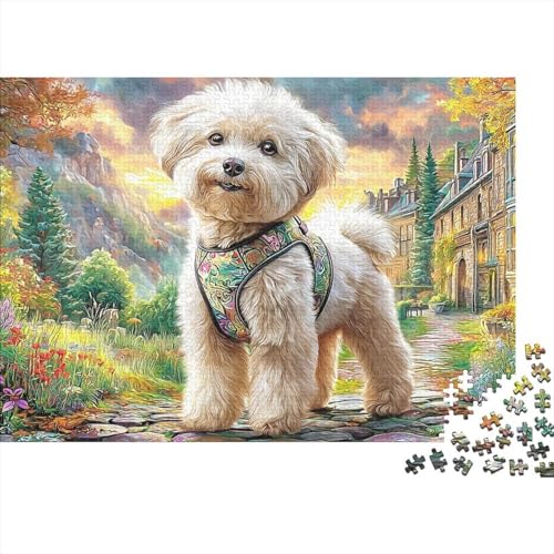 Rompecabezas de 1000 piezas de Caniche para adultos, un gran reto mental de 38x26cm