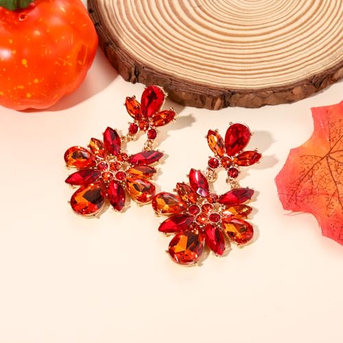 Mardi Gras Earrings for Women, Rhinestone Mardi Gras Accessory, Purple Green Gold Crystal Earrings Fat Tuesday Carnival Parade Party Jewelry Gifts3