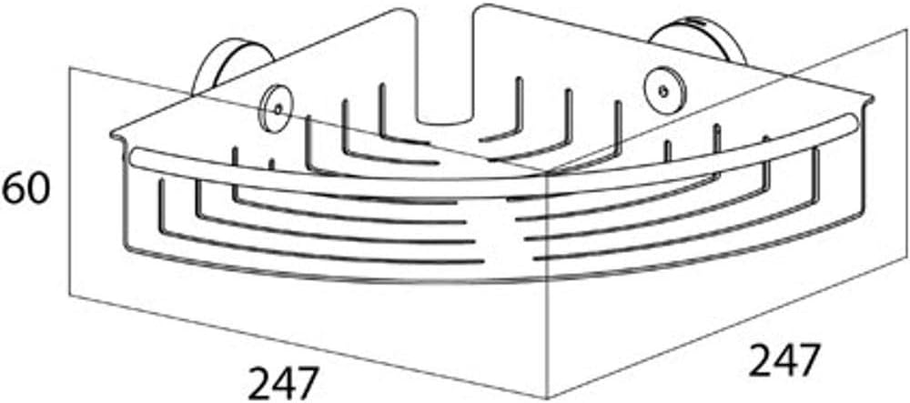 Tiger Boston Corner Shower Basket Large, Stainless Steel Brushed, 24.7 x 6 x 24.7 cm, 24,7x6x24,7 cm - Image 5