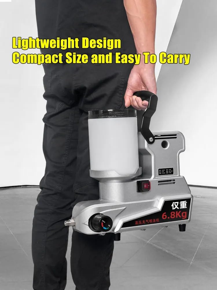 Pulverizador de pintura eléctrico, pistola de pulverización portátil de alta presión, 1600 W para paredes, vallas, coches y muebles, 3000 PSI para pintar fácilmente el hogar