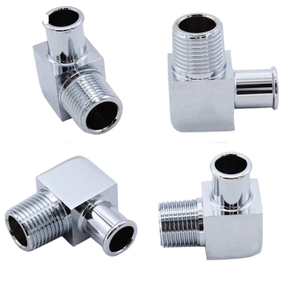 Pwuwarrkg Men's Onecolor 90° Deg Heater Hose Fitting 1/2" Npt To 5/8" Hose Barb Billet Aluminum Compatible With 1/2" Npt Water Pumps Intake Manifolds