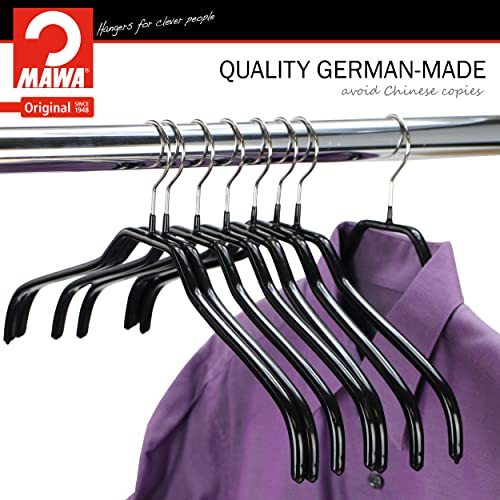 Mawa By Reston Lloyd Silhouette Series Non Slip Space Saving Narrow Clothing Hanger, Style 36-F, Set Of 10, Black #TOP6