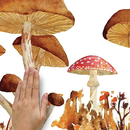 RoomMates RMK4411TBM Mushroom XL Giant Peel and Stick Wall Decals, Brown, Red, White, 58.13 inches x 33.47 inches - Image 4