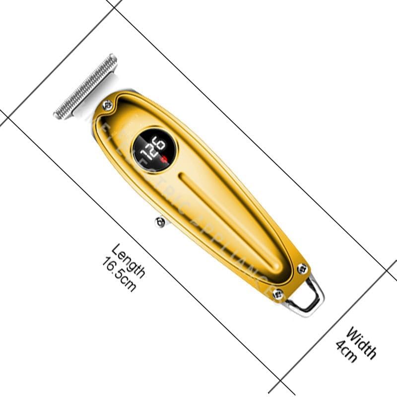 Hair for Men Professional All Metal TrFor Electric Beard Clipper Rechargeable Haircut Machine(Gold)