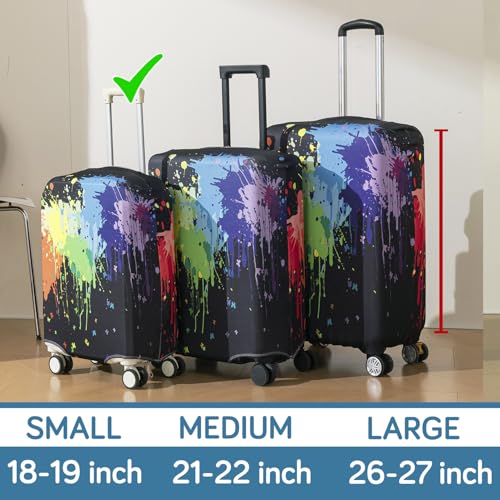 Image of HOKIPO Suitcase Covers for Trolley Suitcase, 220gsm Durable and Washable, Small (18-19inch) - Color Drip (AR-6343-D5)