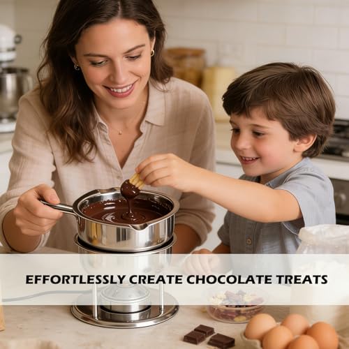 Melting Pot - 400ML Double Boiler with Heat Resistant Handle, Stainless Steel Double Boiler Pot Set, Double Boilers for Stove Top can Melt Chocolate, Butter, Candy and Candle