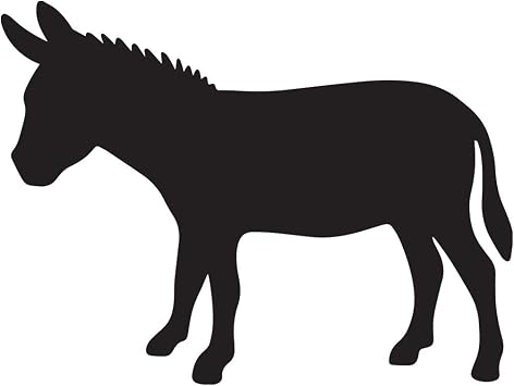 Donkey Silhouette Black Set Of 2 Premium Waterproof Vinyl Decal Stickers For Laptop Phone Accessory Helmet Car Window Bumper Mug Tuber Cup Door Wall Decoration