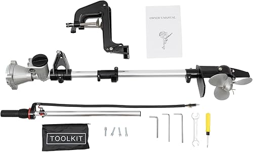 Miniatura 5 de Motor fuera de borda de 4 tiempos, motor de barco de pesca fuera de borda de 1.6KW con refrigeración por aire, motor portátil de 52 CC para barco