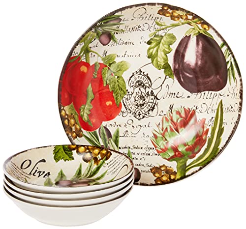 Certified International Corp Certified International Botanical Veggies Pasta Set, Multicolored, 5 Piece set by Certified International - Used condition - US$29.86