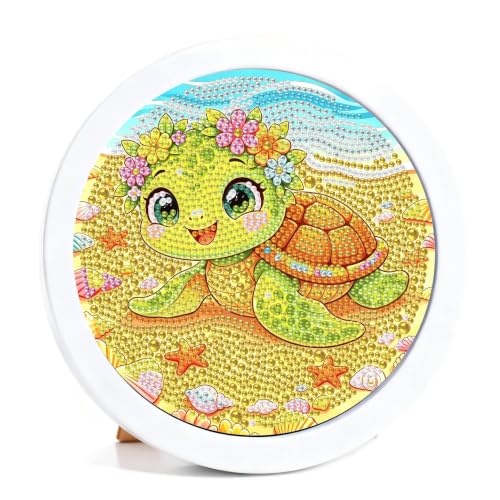 Kit peinture diamant tortue de mer avec cadre petit format strass enfants