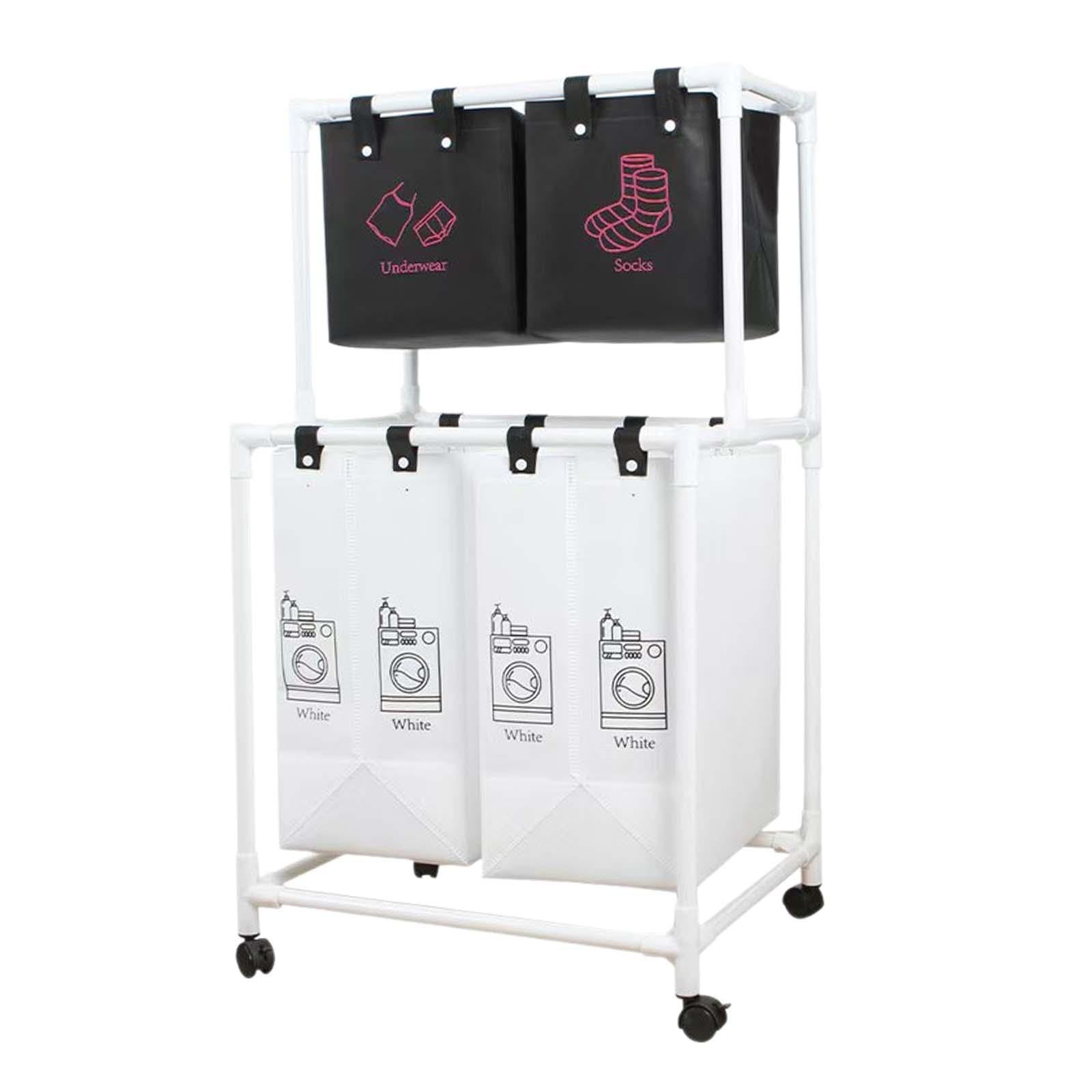 Cesto de Ropa con Ruedas, Estructura de Acero, Gran Capacidad, Bolsa para Guardar Ropa Sucia, Amplia Abertura, Adecuado para Dormitorio, Lavadero, Bañ, M