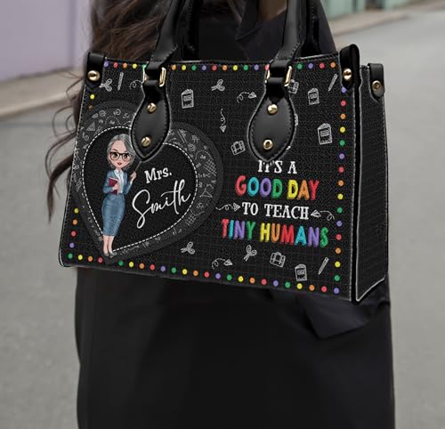 Bolso personalizado de cuero para docente miniatura 2