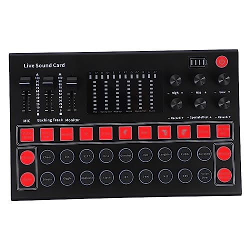OSALADI Mezclador De Audio Portátil Cambiador De Voz y Tarjeta De Para Transmisión Compatible Múltiples Rápida y Reducción De