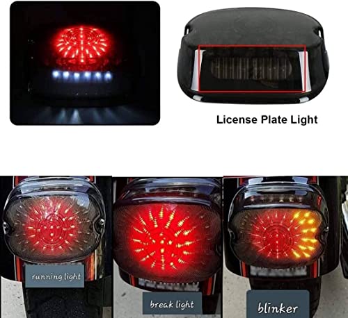 Mzs Motorcycle Tail Light - Led Turn Signal Integrated Brake Taillight Low Profile Smoke Compatible With Sportster Softail Dyna Road King Electra Glide Street Bob Fatboy Touring Super Custom #TOP4