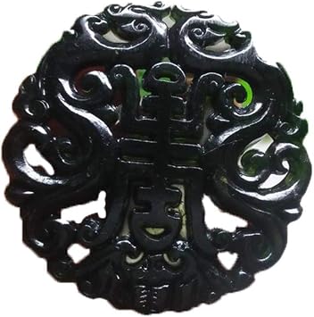 Natural Burmese Jade Pendant Mocui Fushou Ankang SsangYong Hollow Pendant Jade Pendant Men and Women