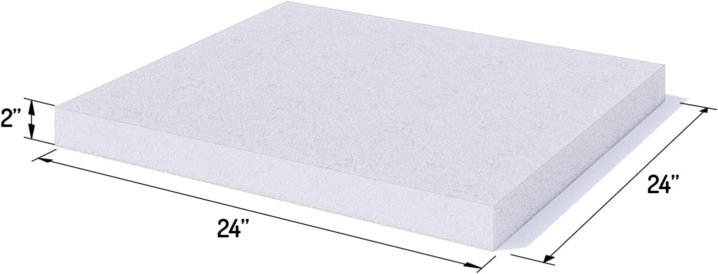 FOAMYFOAM 5Pack High Density 2 inch Thick, 24 inch Wide, 24 inch Long Upholstery Foam, Cushion Replacement