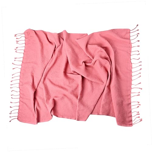 Image of Bath Towels - 100% Cotton Waffle Weave Large Size Towels (75 x 150cm) - Quick Absorption &Faster Drying Bath Towel for Women & Men (Pack of 1, Brick)