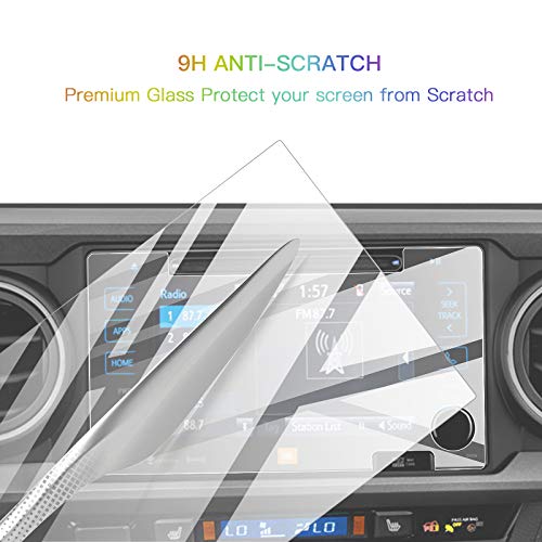 Sktu Screen Protector Foils For 2016-2019 Tacoma Entune Gps Display Tempered Glass 9H Hardness Anti Scratch Hd Clear Toyota Tacoma Accessories Lcd Touch 2016 2017 2018 2019 Toyot A Tacoma Screen Protector (16-19 7In) #TOP3