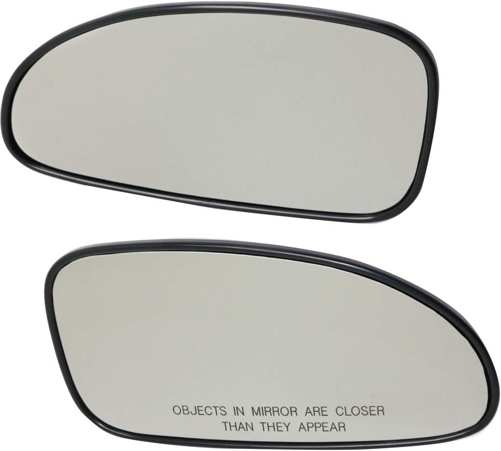 For Buick Lesabre 2000 01 02 03 04 2005 Mirror Glass Driver and Passenger Side | Pair | Heated | w/Backing Plate | Flat Glass Type | Replacement For 88986372, 12482402 | GM1320344, GM1321344