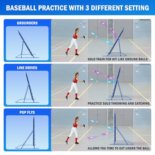 Image of Soccer Baseball Rebounder Soccer Goal Net, Volleyball Rebound Pitchback Net | Quick Switch Angle Soccer Softball Training for Ball Control, Passing, Bounce Back Practice, Easy Setup Lacrosse Soccer Gifts