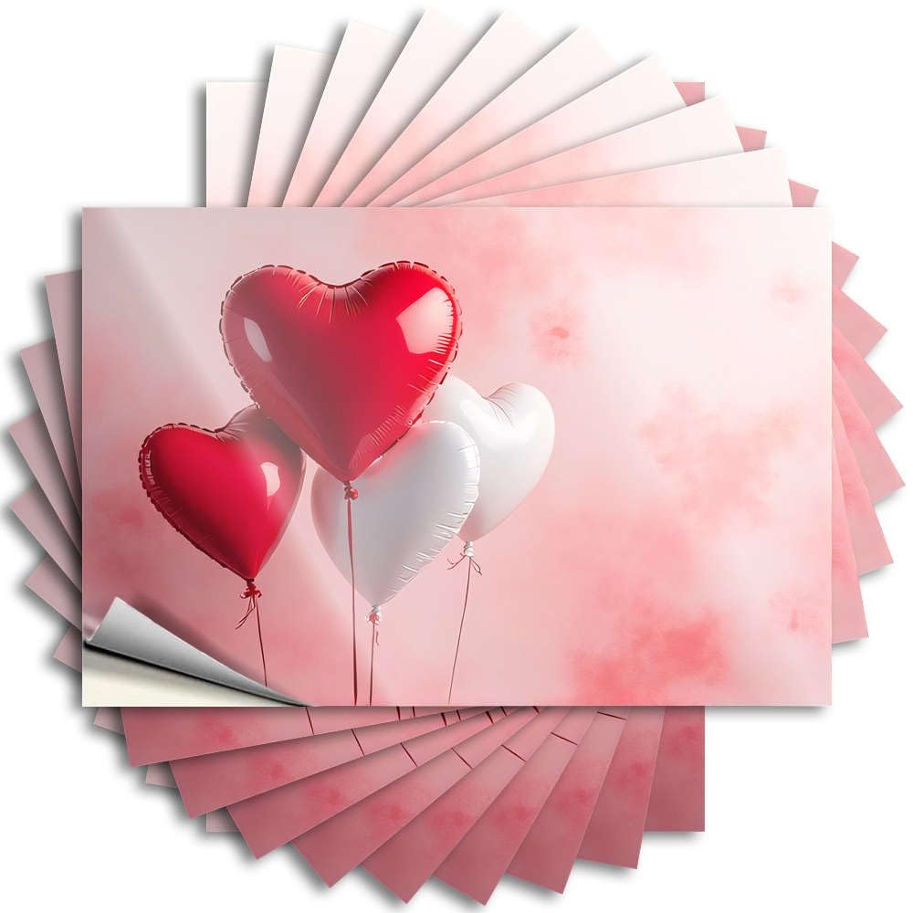 Three Heart-Shaped Balloons Against A Pink Background Small Tattoos | Sweet Waterproof Vinyl Helmet Adults Removable Decal Peel Stick(8X12CM)