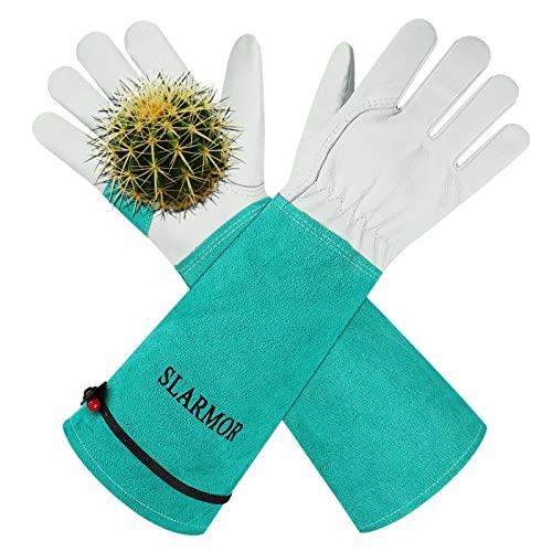 SLARMOR Gardening Gloves for Women Men, Long Thorn Proof Rose Pruning Glove by SLARMOR - Used condition - US$12.78