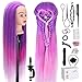 TopDirect 75cm Übungskopf Frisierkopf Friseur 100% Synthetisches Haar Perückenkopf Puppenkopf Trainingsköpfe Friseurkopf Ausbildung Kopf mit Halter + DIY Haare Frisuren Set