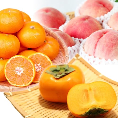 [定期便]紀州和歌山産旬のフルーツセット(桃・平核無柿・みかん)[UT60]