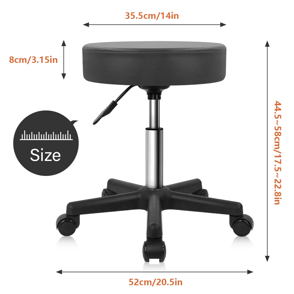 KKTONER Rolling Stool - Grey Salon & Spa Stool -3 KKTONER Rolling Stool - Grey Salon & Spa Stool -3