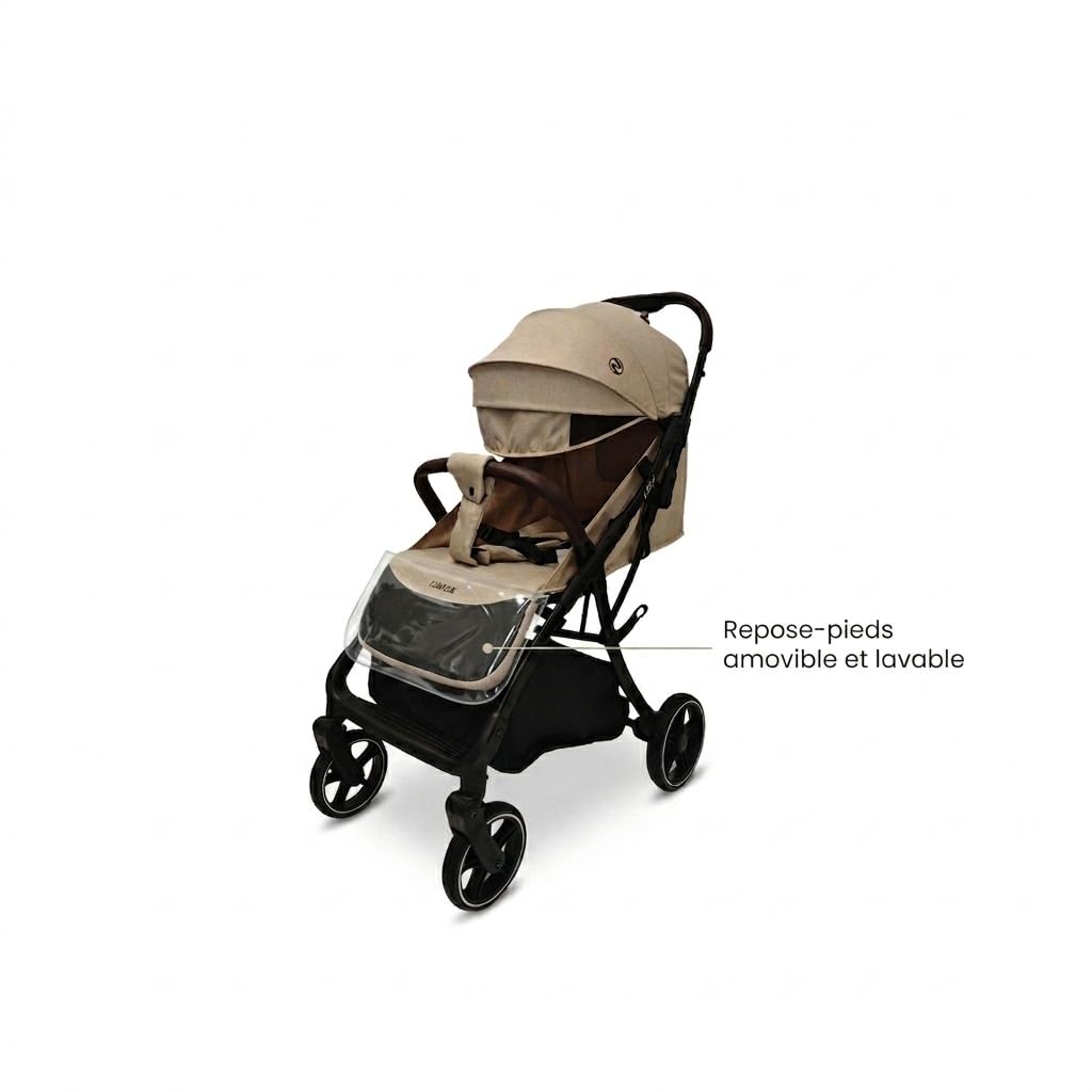 Nania Lexy poussette citadine compacte canne 0-4 ans 22kg légère 7,5 kg inclinable habillage pluie couvre-jambe inclus