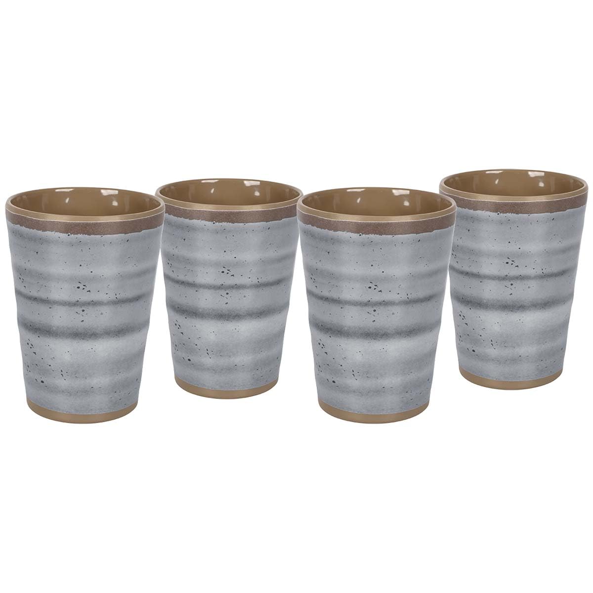 Bo-Camp Grey/Terra 6181396 Bc Taza Halo 4 Partes Melamina Gray For Adults, Built For Everyday Use, Gray