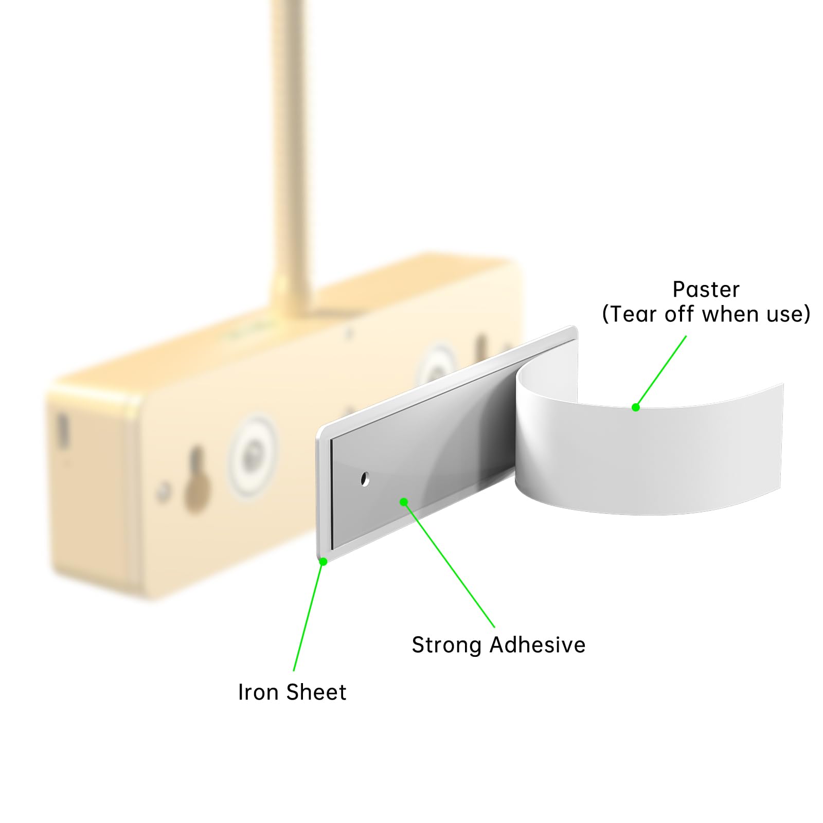 Metal Plates 1 Pack,Metal Plate with Strong Adhesive on the back for Installation Picture Light with Built-in Magnet