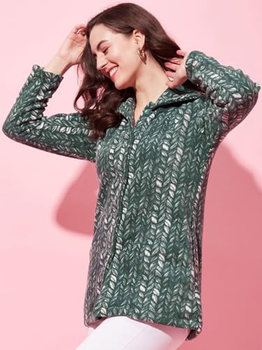 Image of Modeve Women Printed Full Sleeve Jacket for Winter