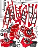 hopsupRC Upgrades for 1/8 Kraton/Notorious/Outcast 6S BLX,1/7 Big Rock 6S BLX,Aluminum Front Rear Suspension Arms & Front Steering Block Knuckles & C-Hubs Caster Blocks & Rear Hubs Hops Up,Red